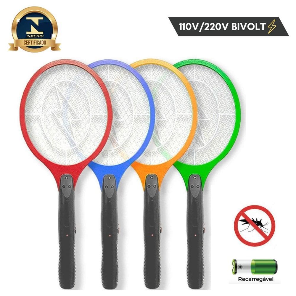 Raquete Elétrica Para Mosquitos Recarregável Bivolt