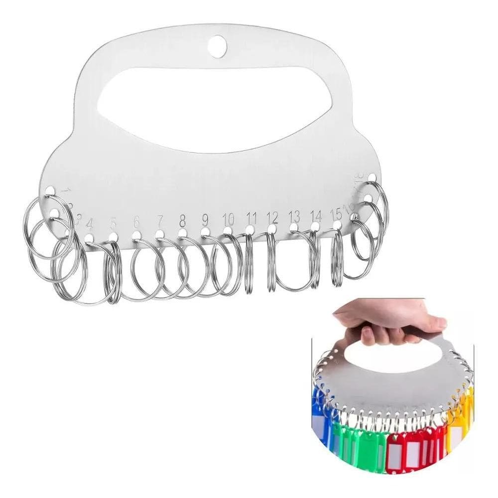 10X Organizador De Chaves 18 Argolas - Molho Porta Chaves