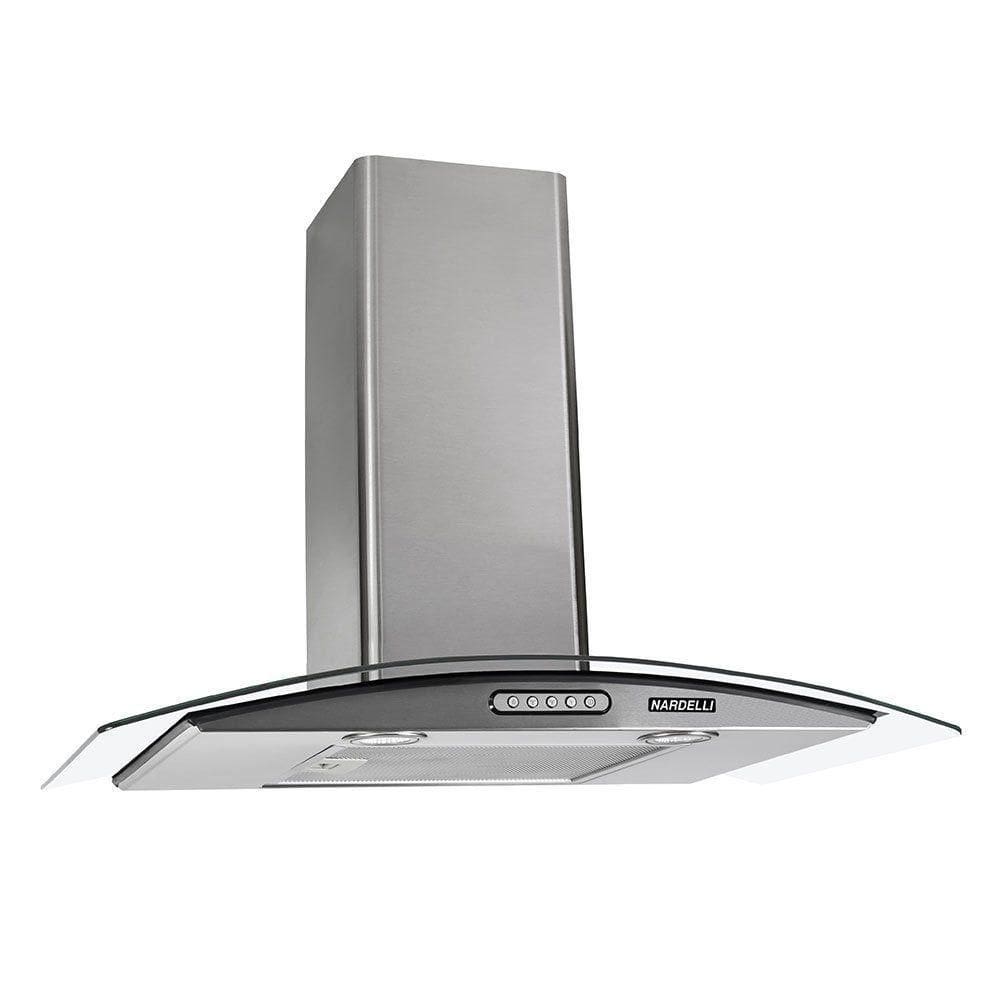 Coifa De Parede 70cm Vidro Curvo Duto Slim Nardelli Inox 220V
