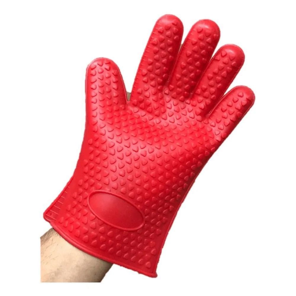 Luva Silicone Térmica Cozinha Alta Temperatura Cor Vermelho