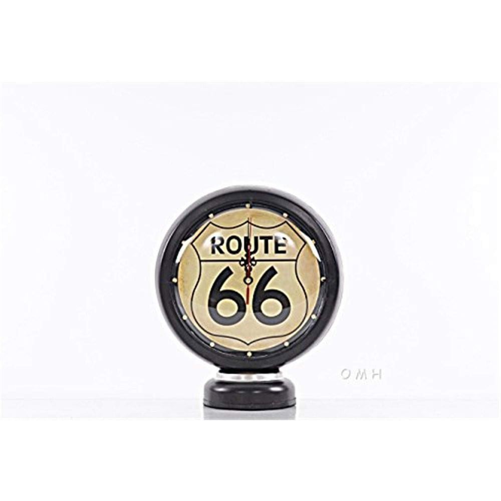 Relógio Antigo de Artesanato Moderno Route 66 Vintage 14x14x30cm