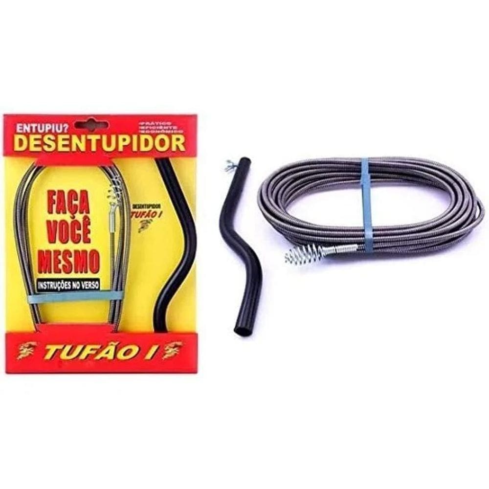 Desentupidor Para Pia Esgoto Vaso E Ralo Tufão 2,5 Metros