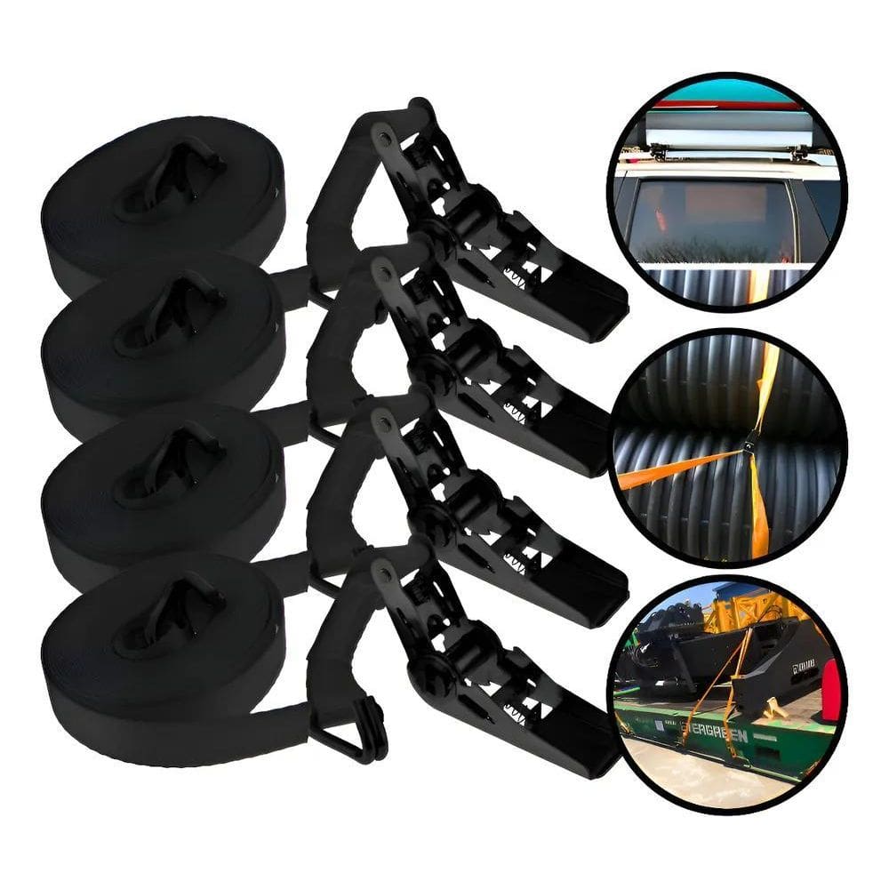 Kit 4 Jogos Cinta Catracas De Amarração 0.8 Tonelada Cinta C