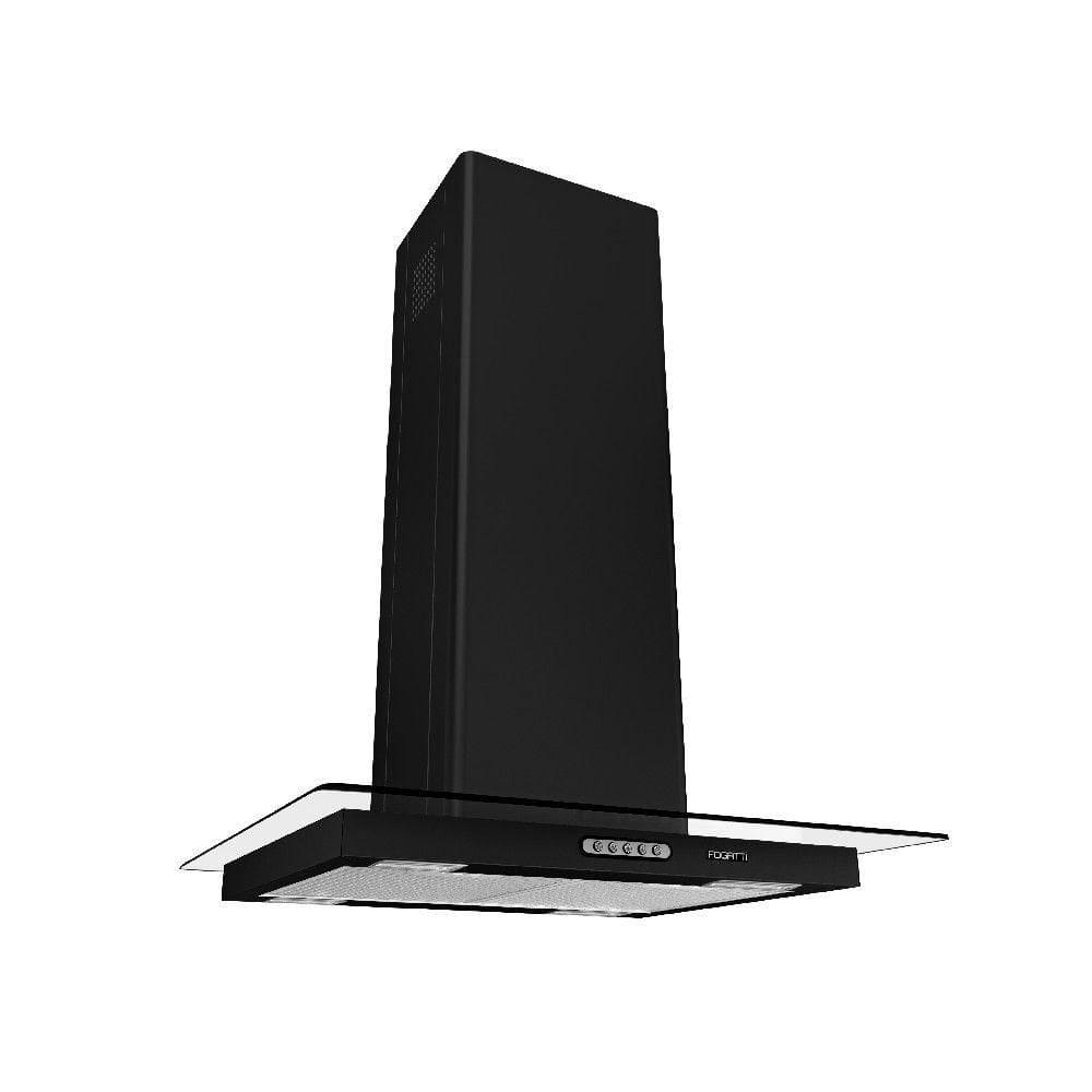 Coifa Fogatti Ilha Black Vidro Reto 60 Cm Preto 220V