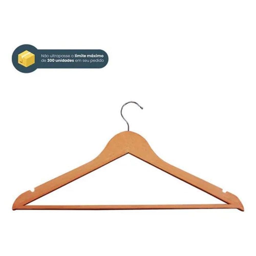 2X Kit 15 Unidades Cabide De Madeira Marfim Verniz Topen Hom