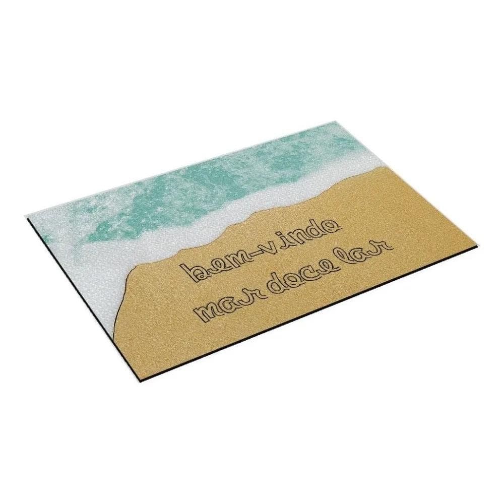 Tapete Capacho Tapeçaria Porta Entrada Praia M Mar Doce Lar