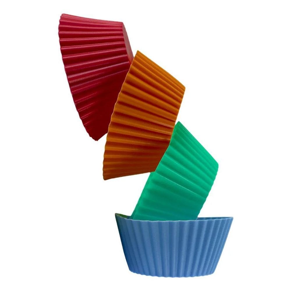 2X Kit 12 Formas Silicone Cupcake Muffins Forminhas Redonda