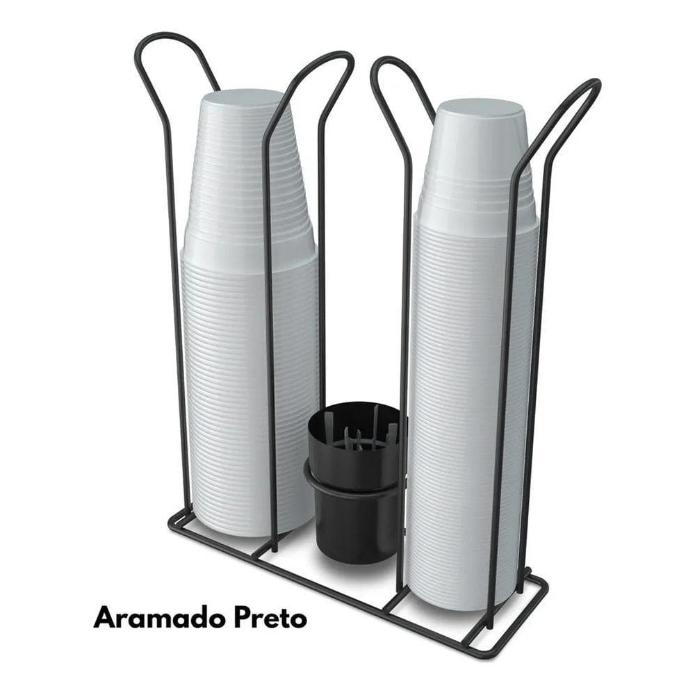 3X Porta Copos Descartáveis 200/80Ml Café Água Dispenser Pre