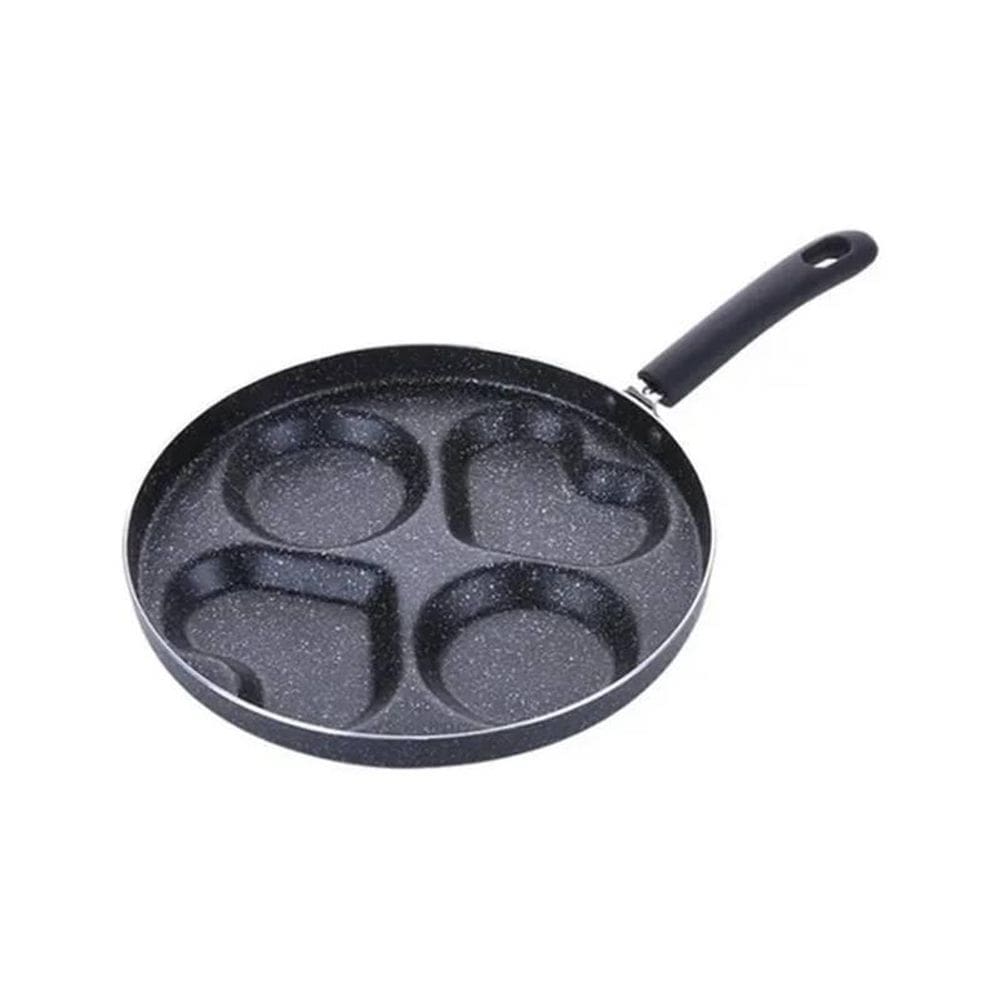 Frigideira Preta 24,5Cm Antiaderente Com 4 Divisórias Ovos