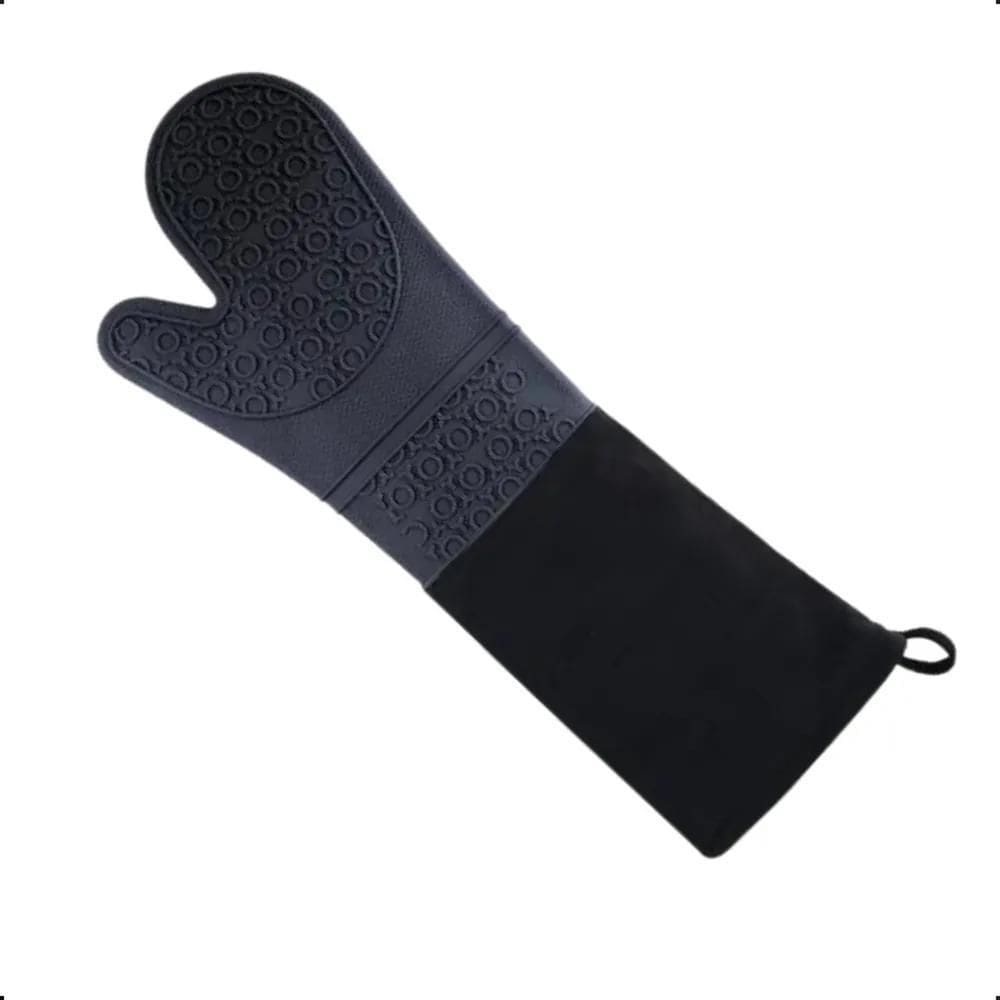 Luva Térmica De Forno E Fogão Para Cozinha Em Silicone Preta