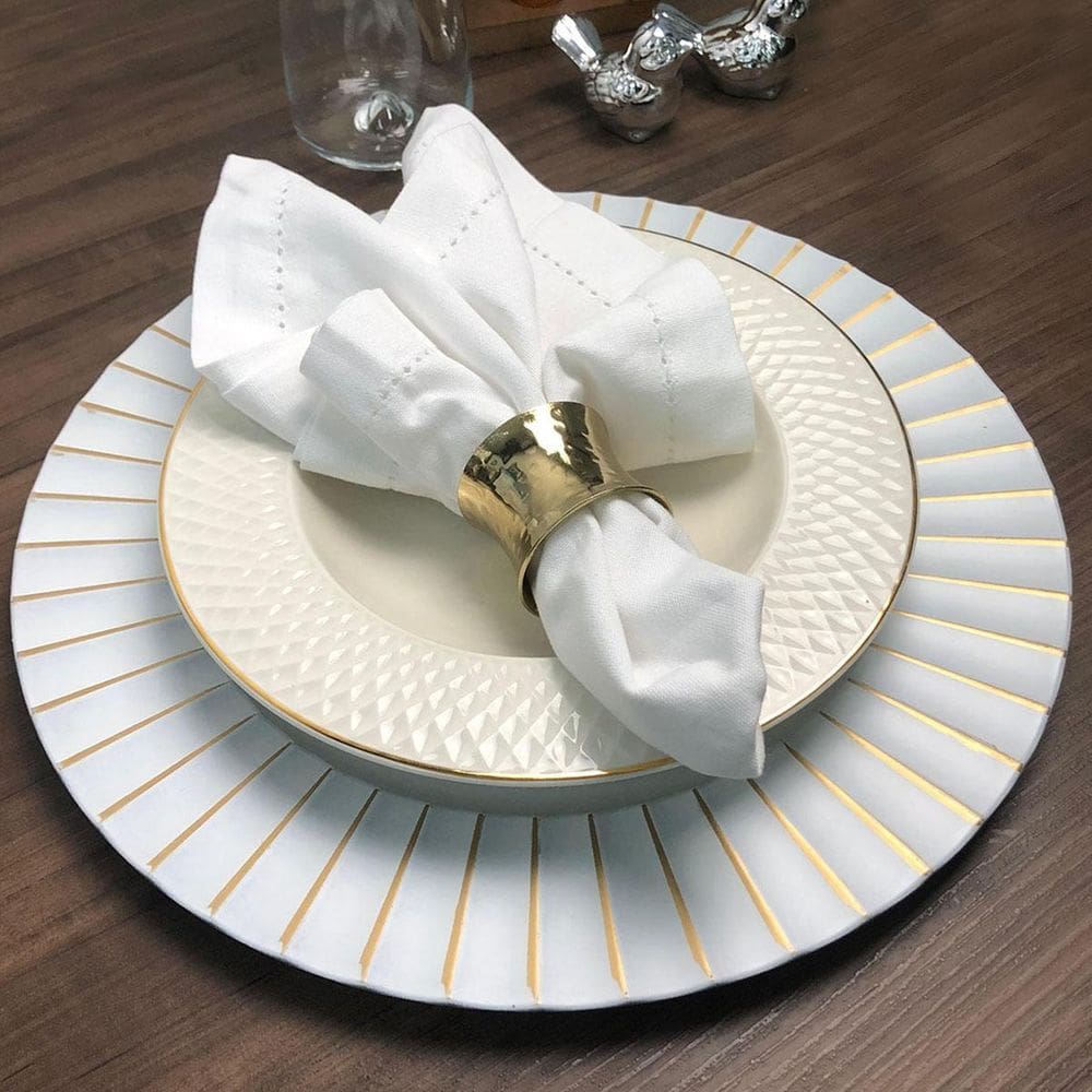 6 Sousplat Redondo Mesa Posta Plástico Alto Padrão Lisa Br