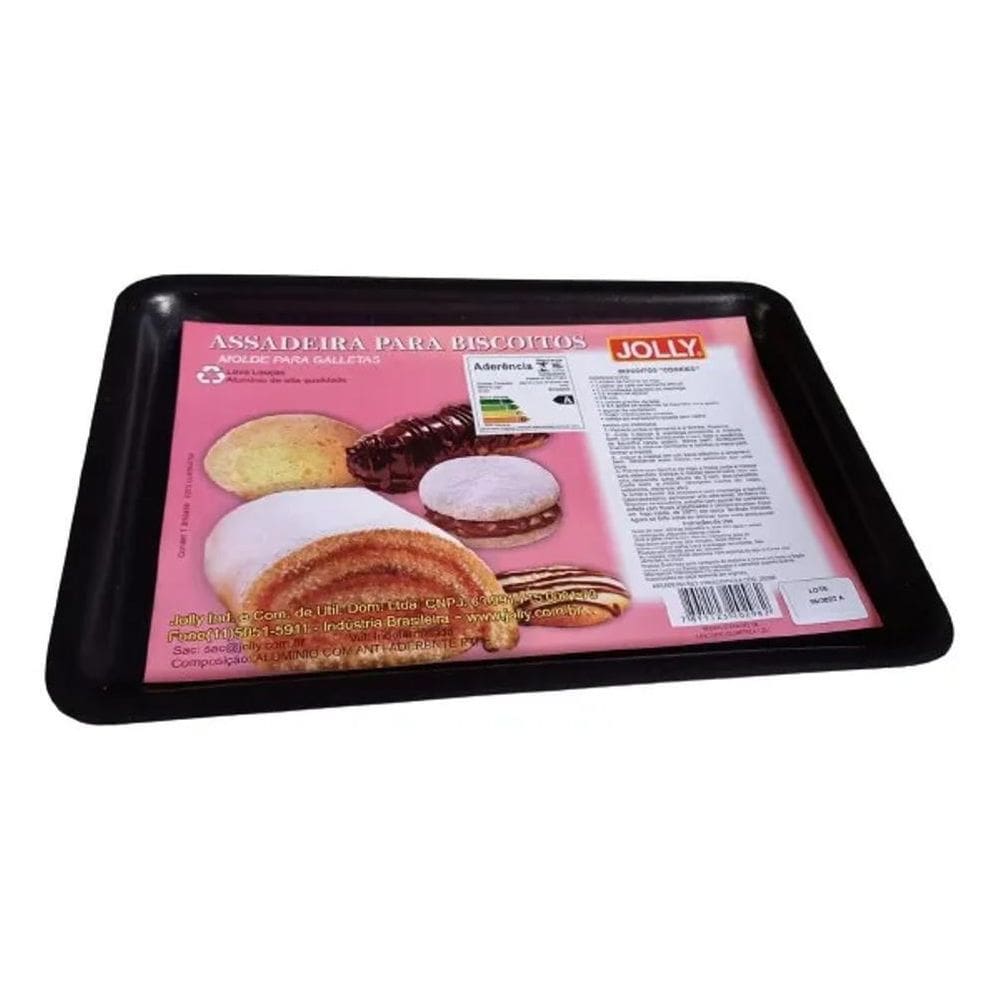 Forma Assadeira Rasa Biscoitos Antiaderente Teflon Aluminio