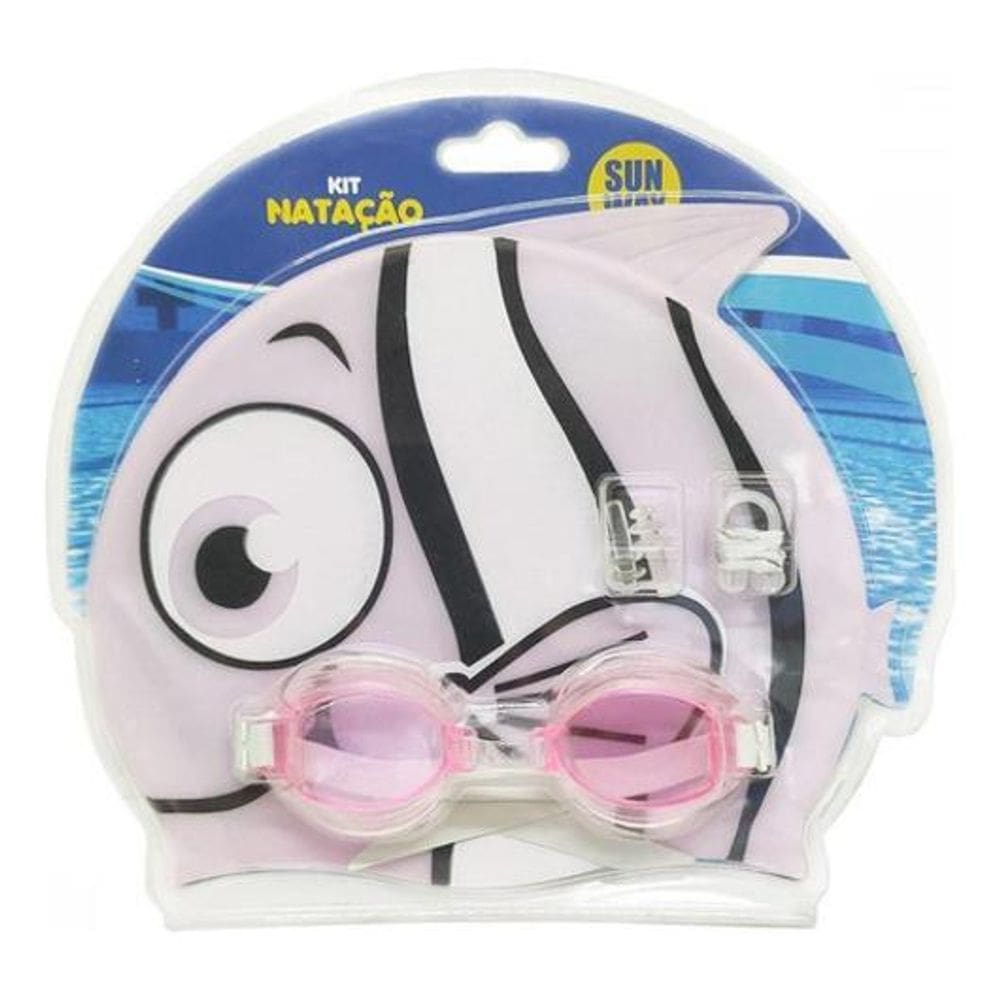 Kit Natação Infantil Sun Way - Rosa Completo