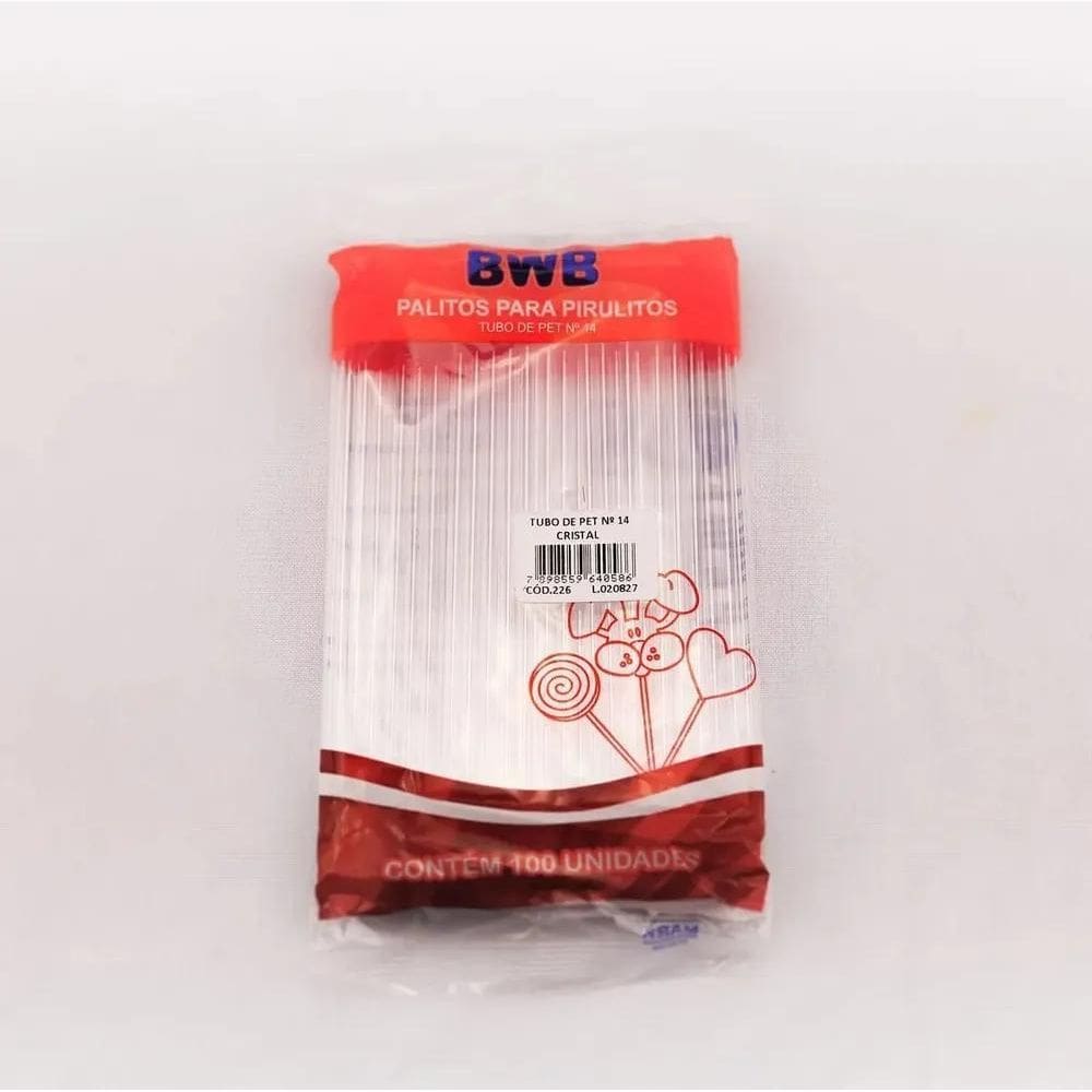 2X Palitos Para Pirulito 14Cm 100 Unidades Cristal