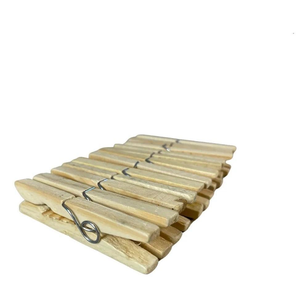 10X Kit 48 Un Prendedores Pregadores Grande Roupas Madeira