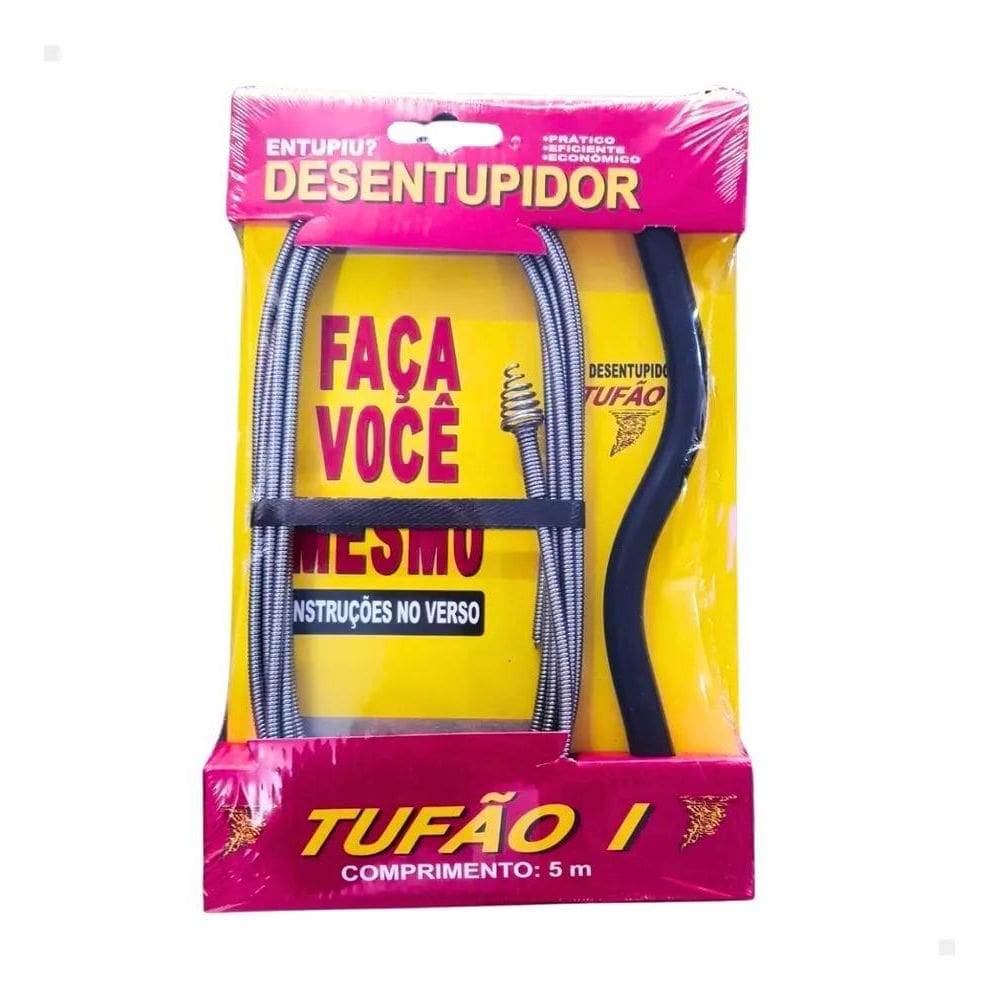 10X Desentupidor Tufão Aço 5M Ralo Pia Tanque Cozinha Banhe