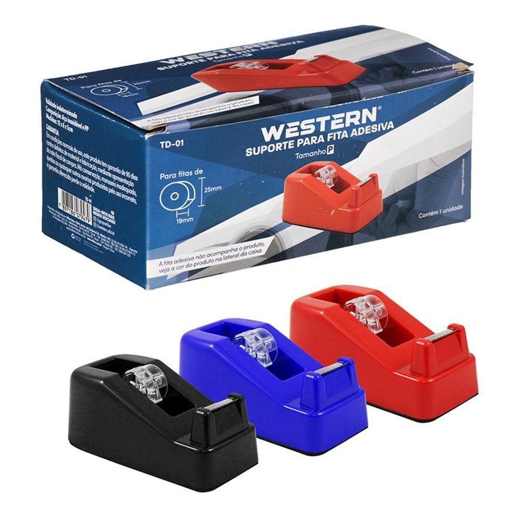 Suporte Fita Adesiva Western Inox e Plástico 19mm -