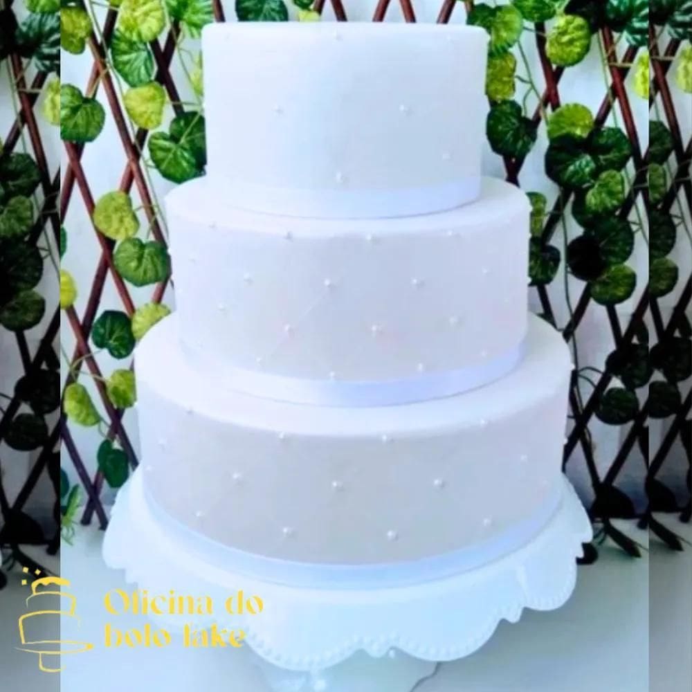 Bolo Fake Maquete Casamento Branco