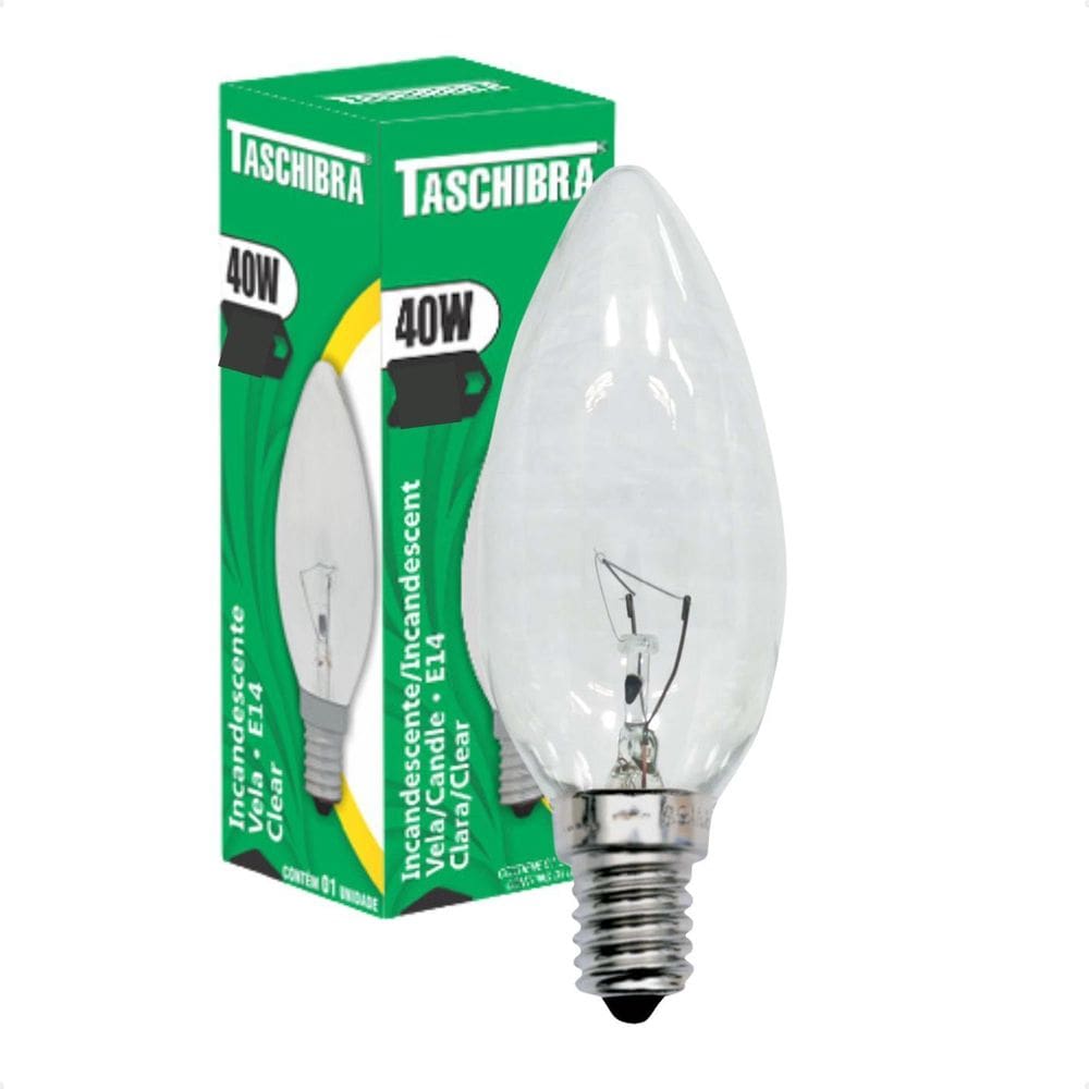 Kit 8 Lâmpadas Incandescente Vela 40W E14 Clara 220V