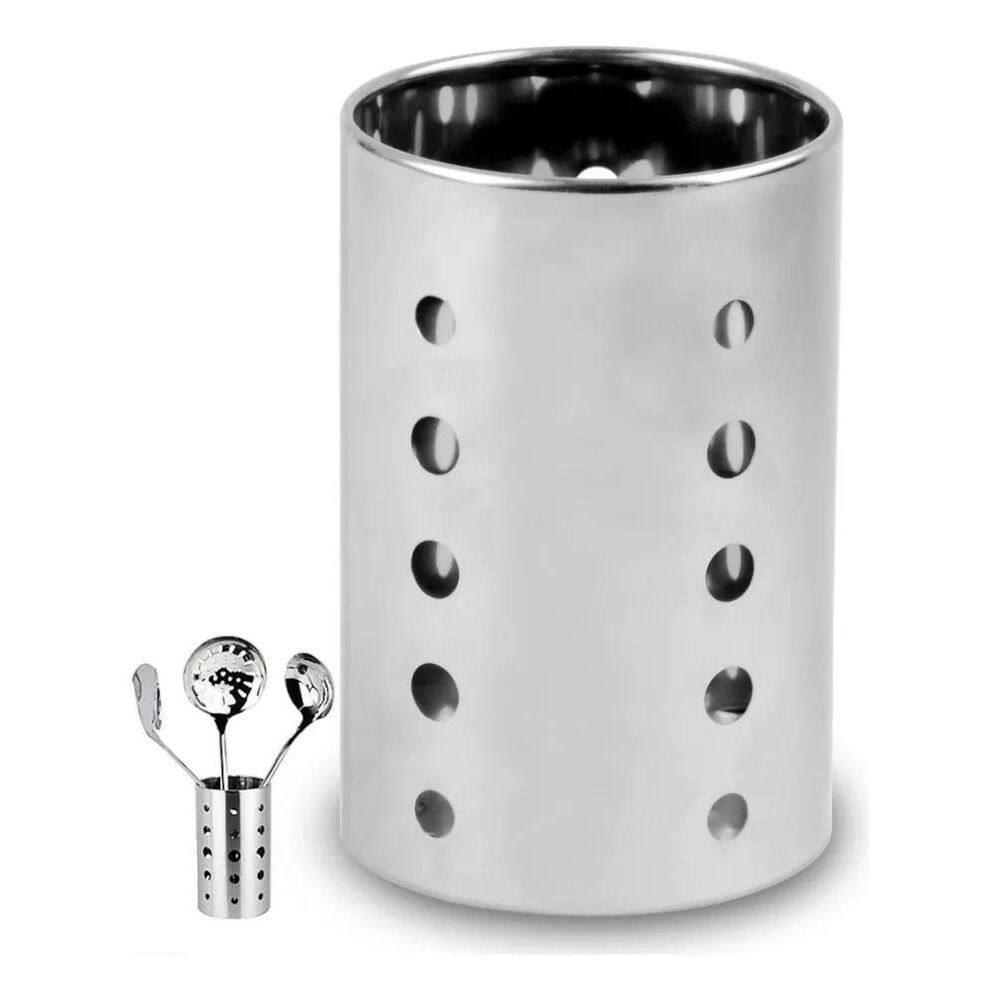Porta Talheres Escorredor Aço Inox Vazado Cozinha