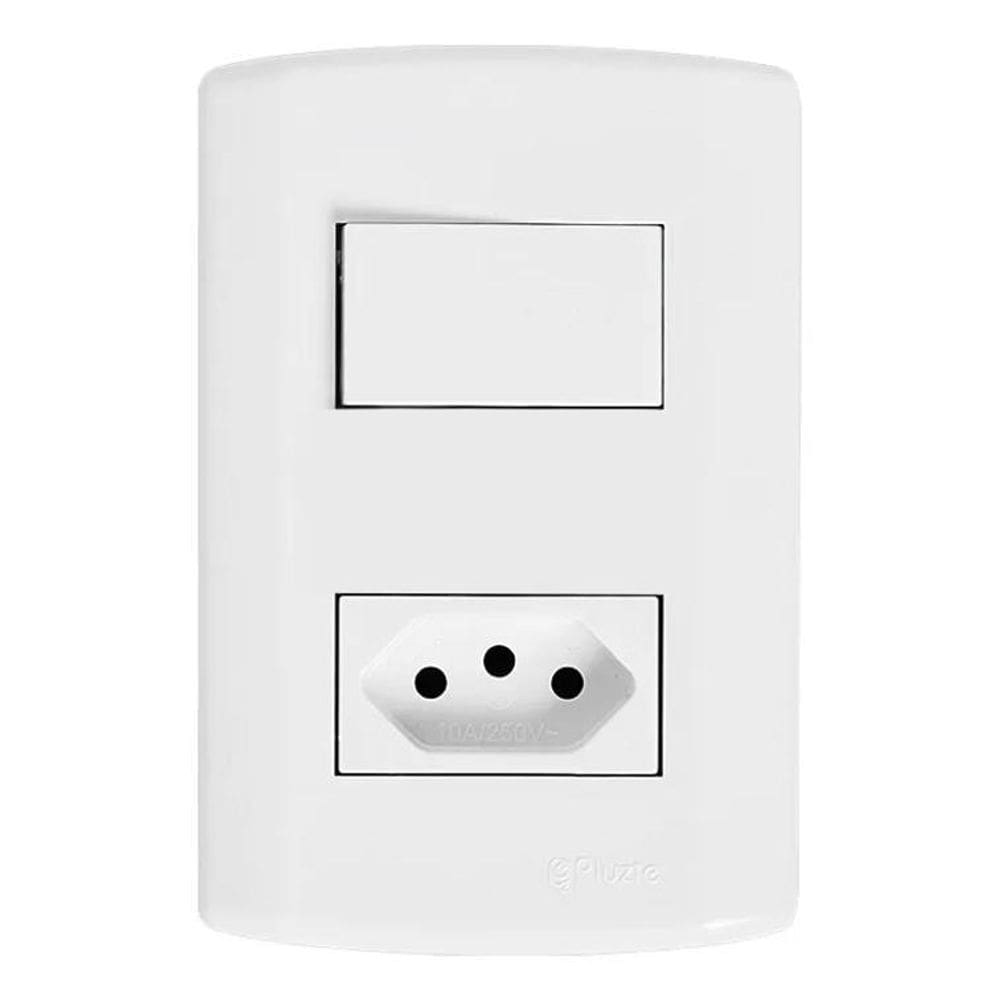 Interruptor 1 Tecla Simples Com Tomada 20A Modular Branca