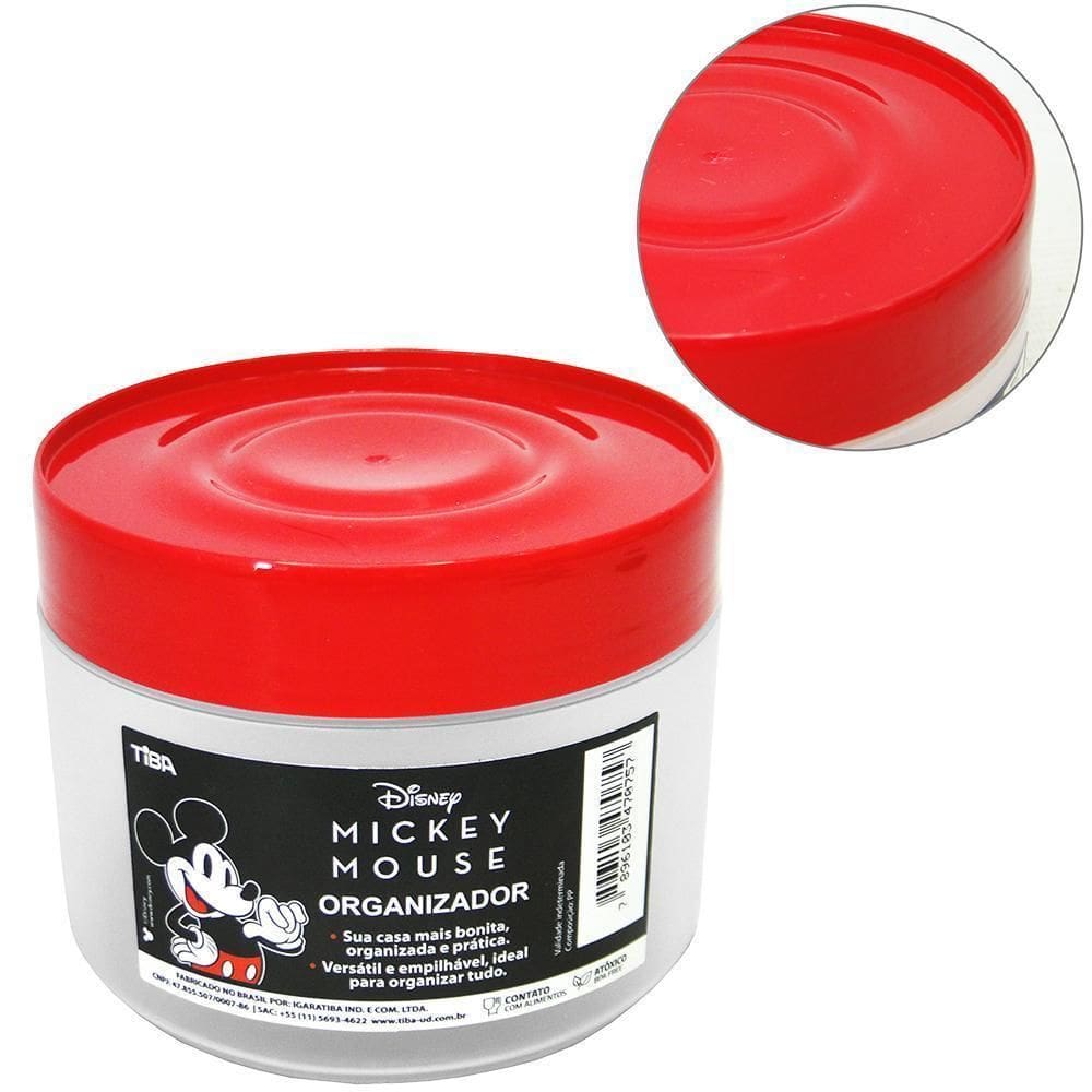 Pote Plastico Pp Redondo Empilhavel Mickey Vermelha 500Ml