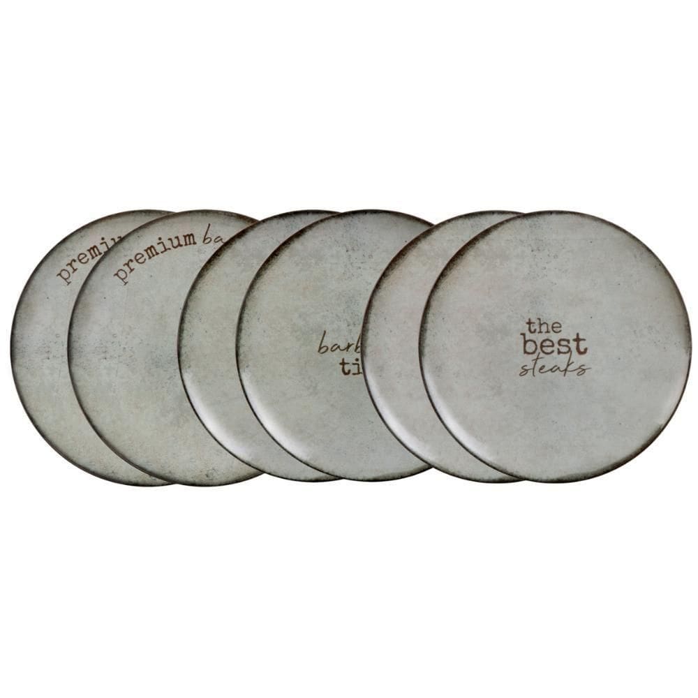 Kit Prato Raso Tramontina Churrasco Rustic Em Porcelana 28 Cm 06 Peças