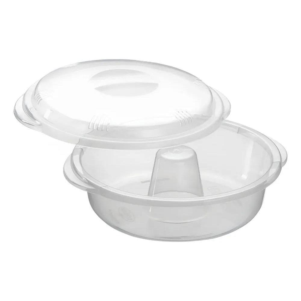 3X Forma De Pudim Para Microondas Com Tampa - Nitron Cor Tra