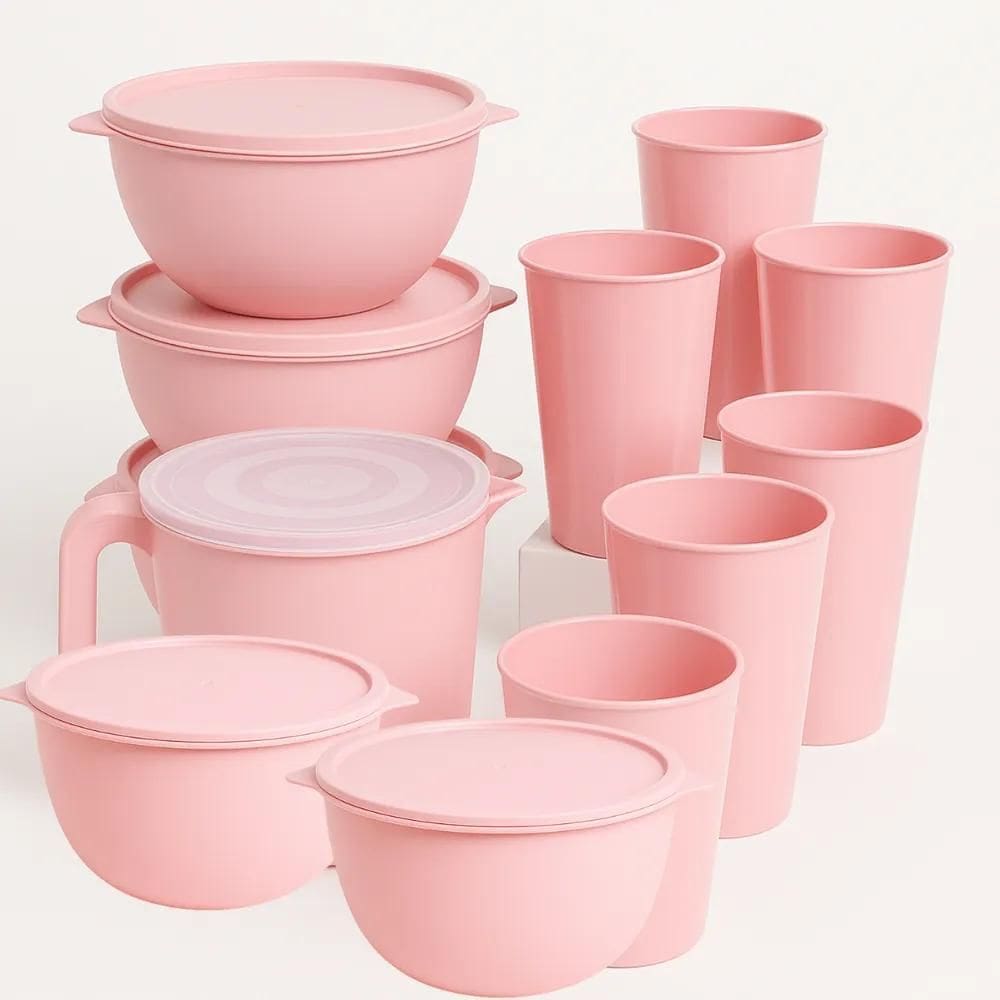 2X Kit Potes De Plástico Com Tampa Multiuso Armazenar Alimen