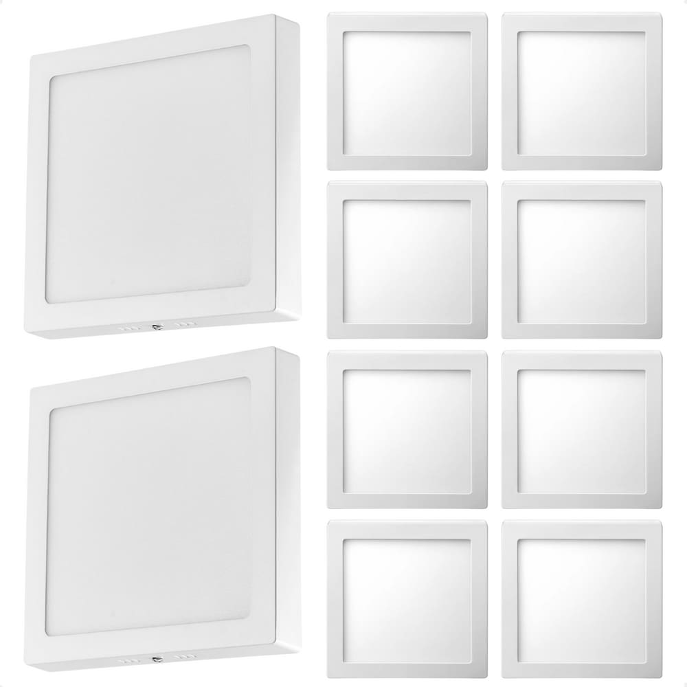 Kit 10 Painel de Led Quadrado Sobrepor 12W Bivolt Taschibra 4000K Neutro