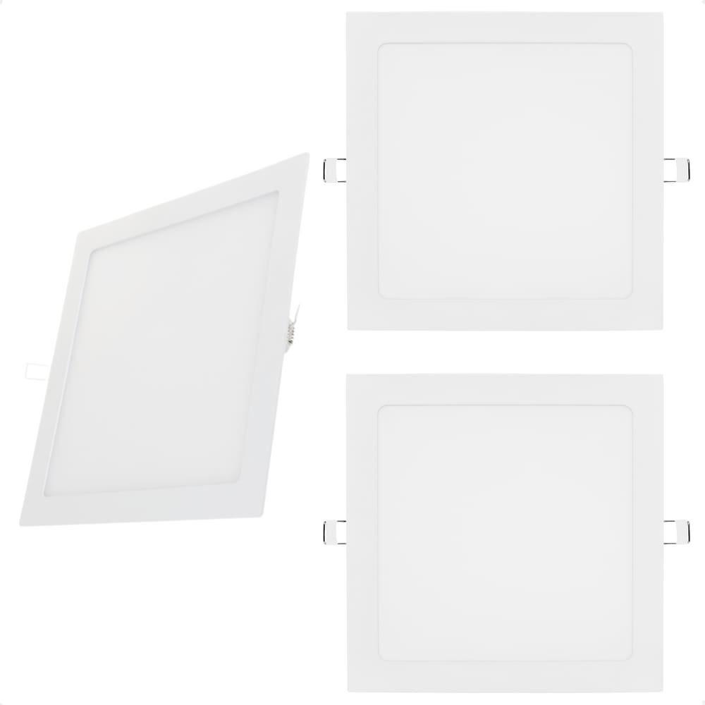 Kit 3 Painel de Led Quadrado Embutir 12W Bivolt Taschibra 4000K Neutro