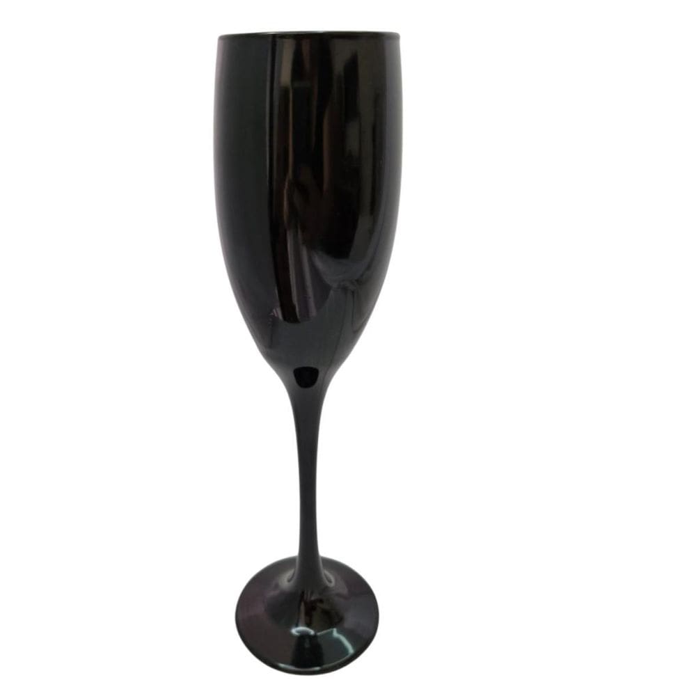 Taça Vidro Preta Champanhe 190 Ml Nadir
