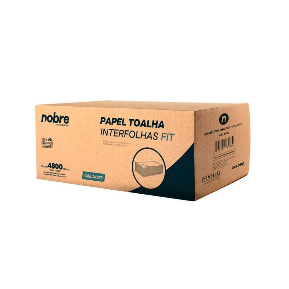 Papel Toalha Interfolha C/4800Fls. 20X20Cm. 2D Fit - Nobre