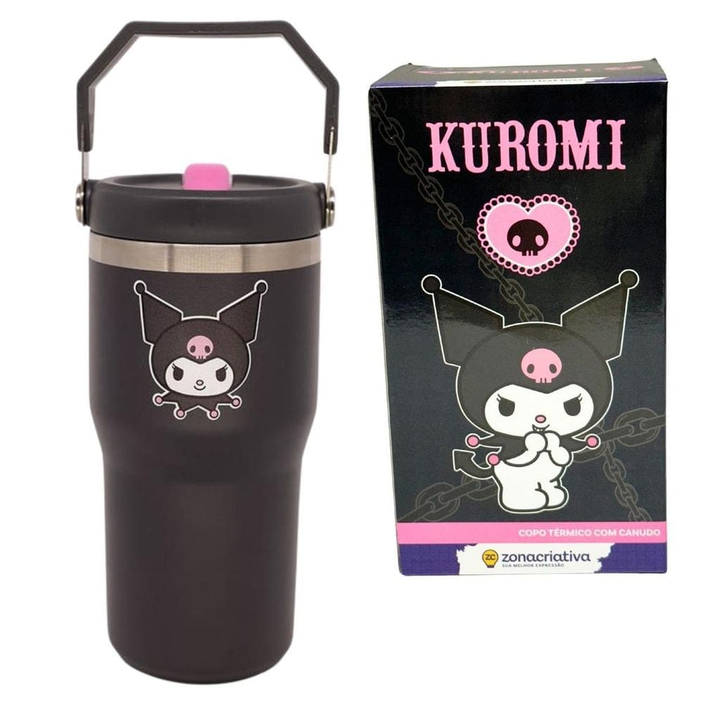 Copo Térmico Tumbler Hanger 650Ml Kuromi - Zona Criativa