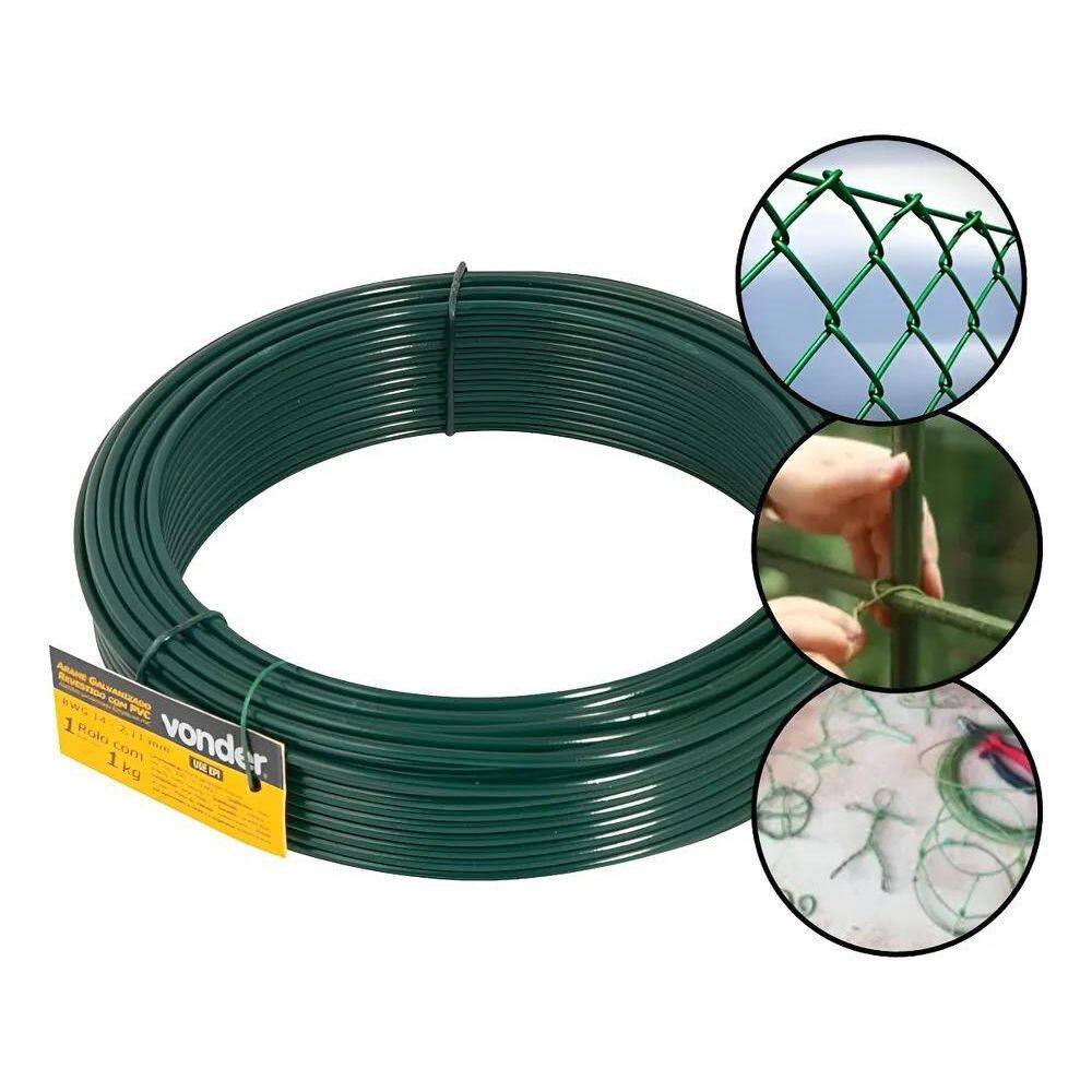 Arame Galvanizado Revestido Em Pvc B Bwg 14`` - 30 Metros