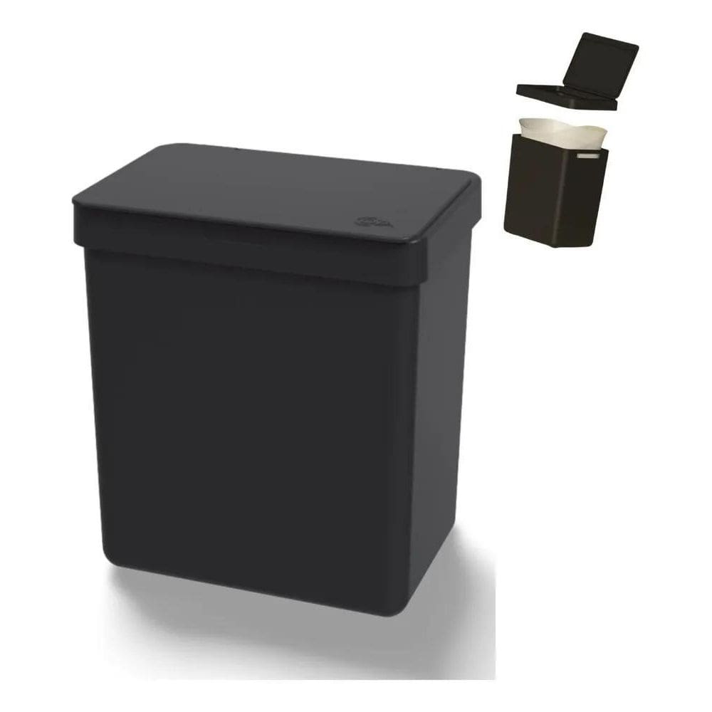 Lixeira Single Coza Basurero Trash Bin 2,5 Litros Cor Preto
