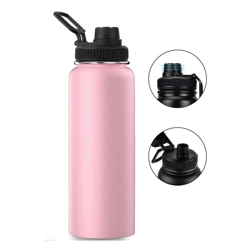 2X Garrafa Térmica 1200Ml Bebidas Quentes E Frias Cor Rosa P