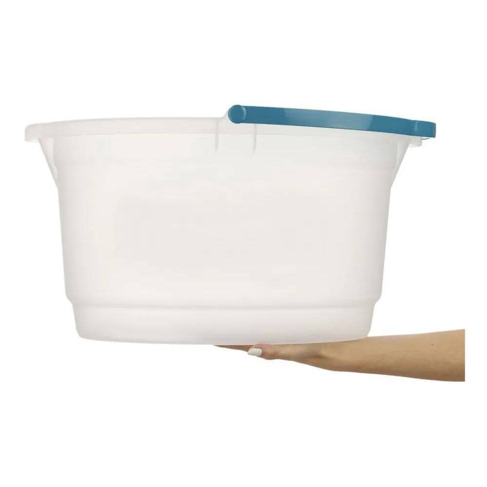 10X Balde Oval 14 Litros De Limpeza Transparente Hydrus San