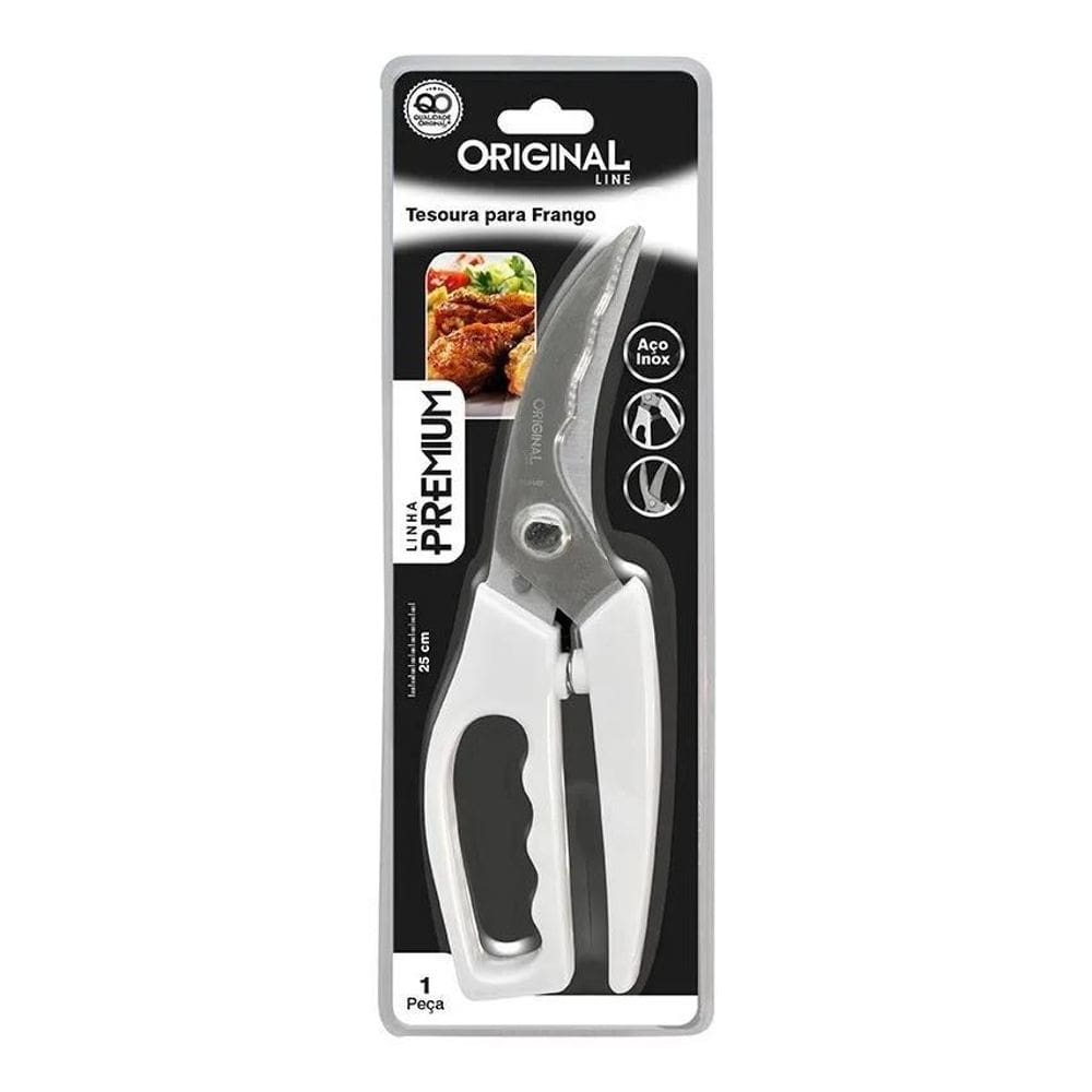 Tesoura Para Frango Cortar Aves Carnes Assados Inox