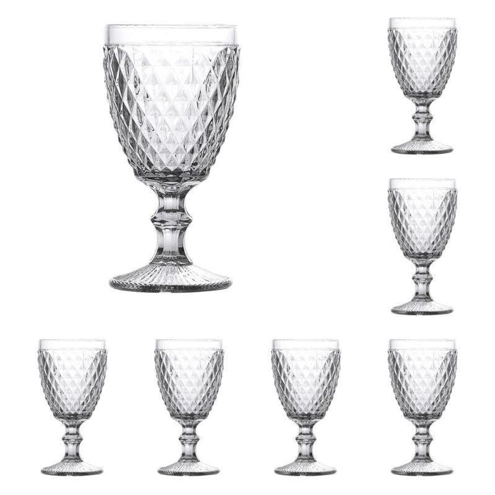 Conjunto Com 12 Taças De Vidro Vinho 230Ml Bico De Abacaxi