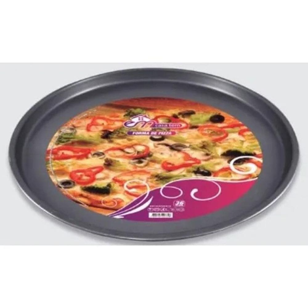 2X Forma Pizza Antiaderente Assadeira 29Cm Em Aço Carbono