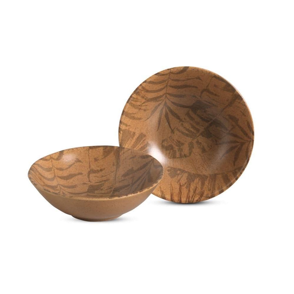 Conjunto 6 Bowls Decorados Palm Tree Terracota 300 Ml