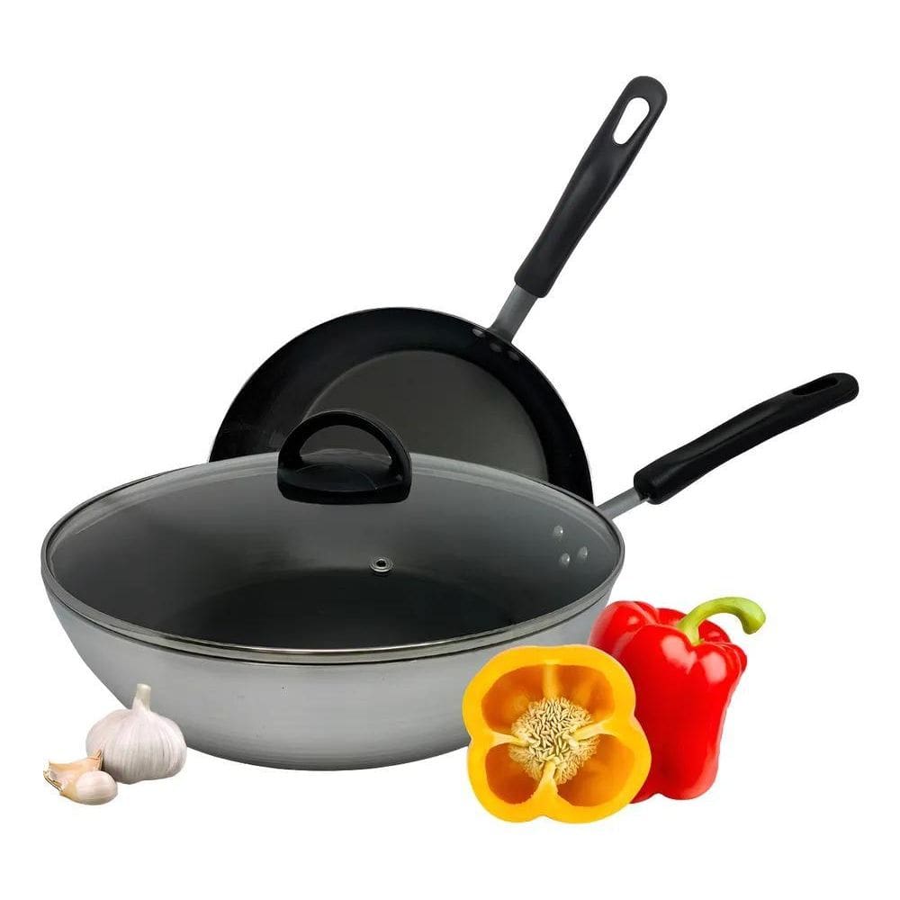 3X Frigideira Alta Wok Alumínios Portela 30Cm Paellera