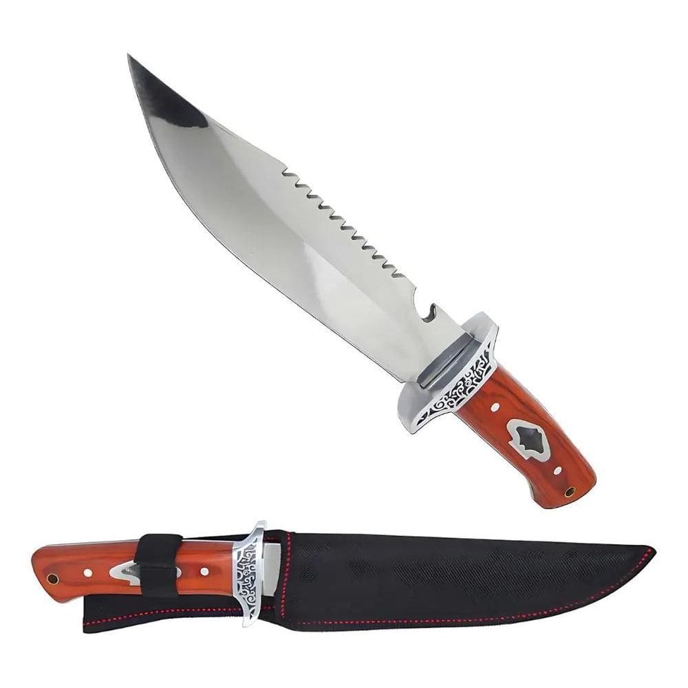 2X Faca Churrasco Artesanal Full Tang Afiada Bainha Luxo Gol