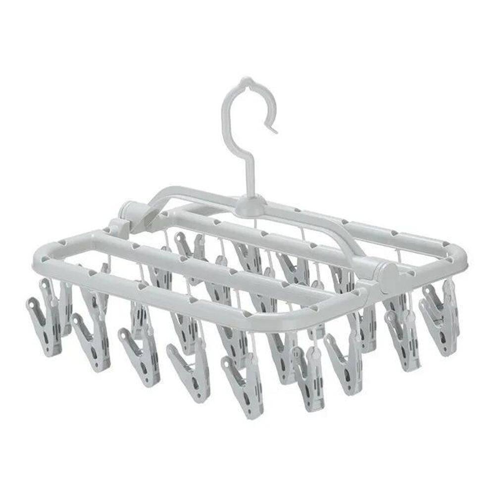 3X Varal Retrátil Calcinha Cueca Meias Multiuso 26 Prendedor