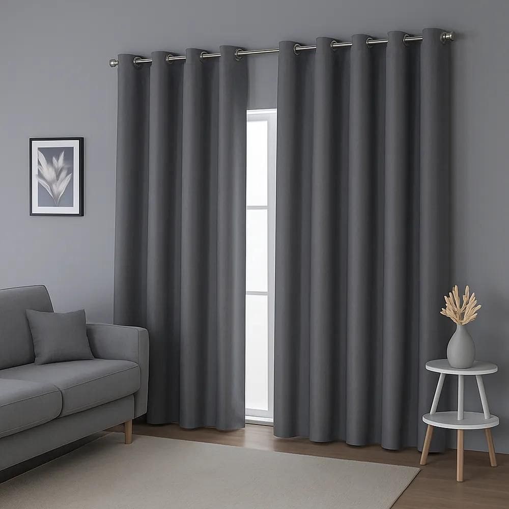 Cortina Em Blecaute Pvc 2,80X2,50 Corta Luz E Ved Cinza-Escu
