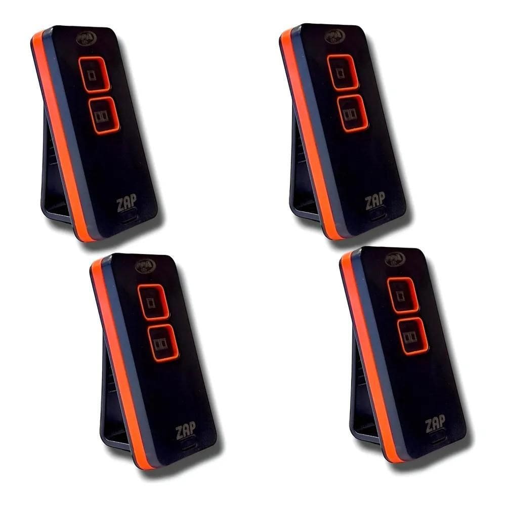 04 Unid. Controle Portão Cerca 433Mhz Ppa Z Preto/Laranja