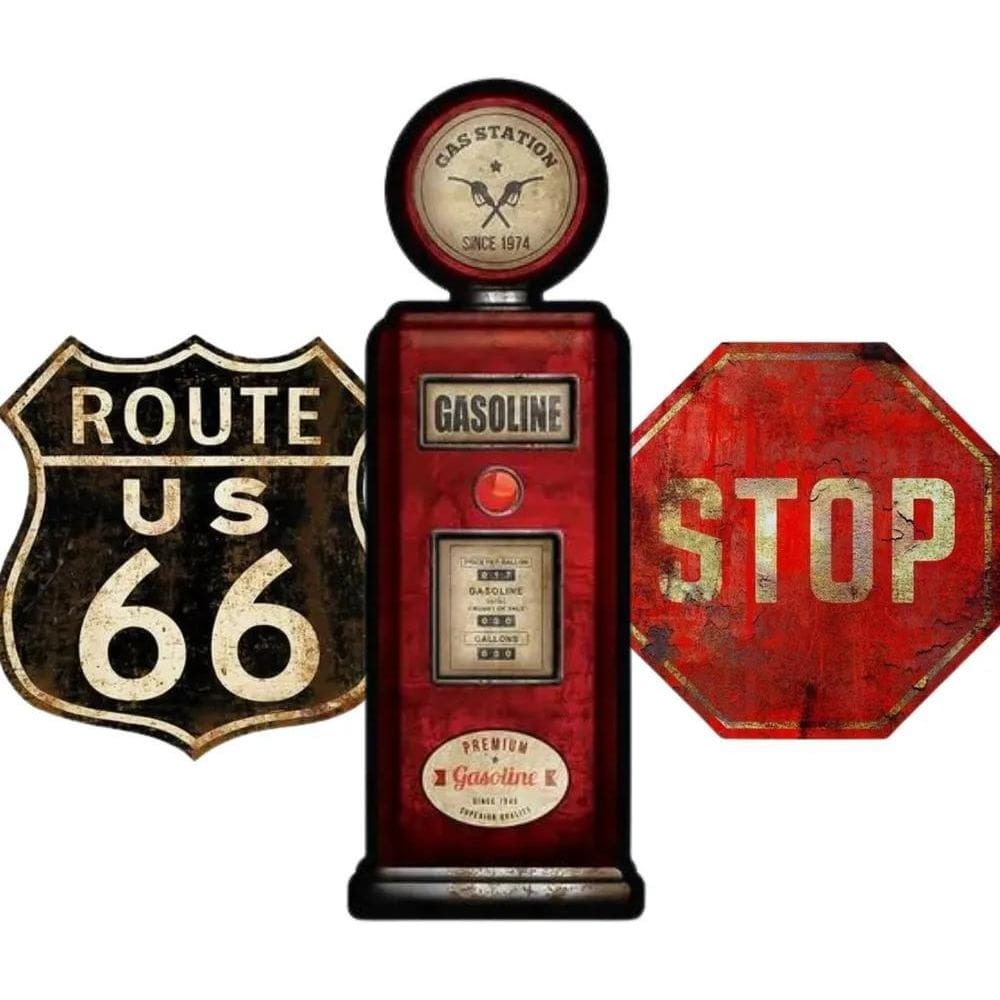 Kit 3 Placas Decoraçao Mecanico Oficina Garagem Carros Moto