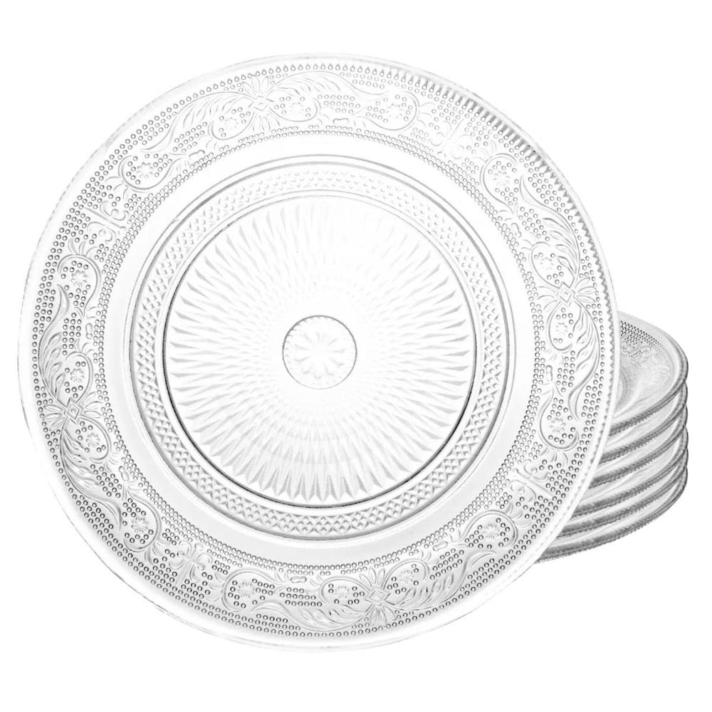 Jogo De Pratos Fundo 21,5Cm Kit 6 Peças Angel Transparente