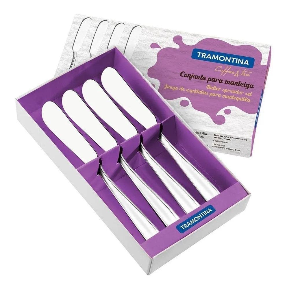3X Kit 4 Espátulas Manteiga Patê Geleia Inox Laguna Tramonti